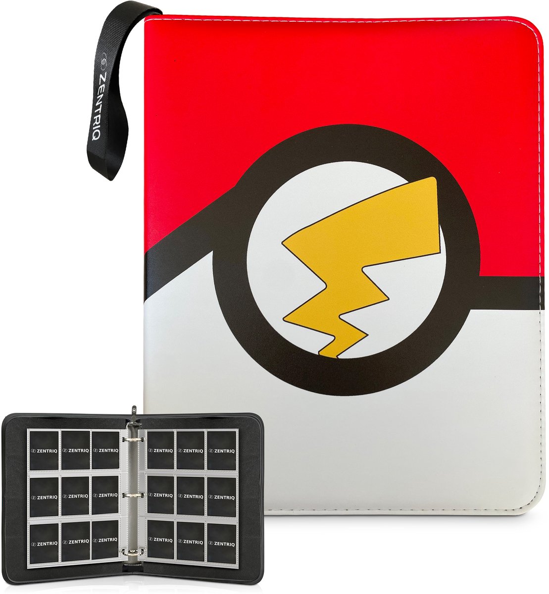 Pokemon Map – 900 Kaarten | 50 Pagina’s | Bliksemstaart | Zentriq PU-Leder Pokemon Kaarten Map met Ritssluiting | Waterdicht & Duurzaam | Card Binder | Verzamelmap Voor Pokémon- & Andere Ruilkaarten